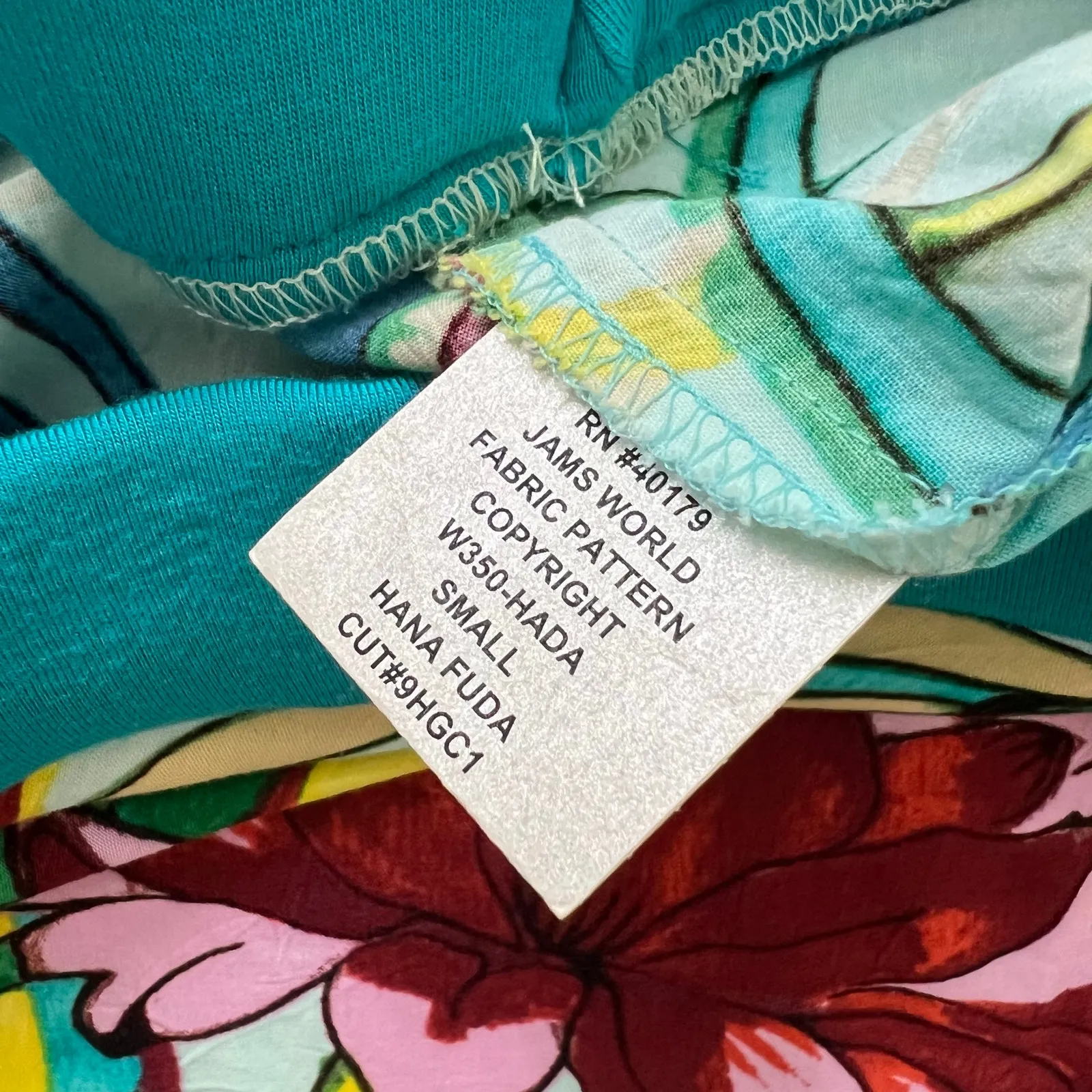 Vintage Jams World Rayon Skirt Botanical Blue Tropical Small Hana Fuda Small - Image 3