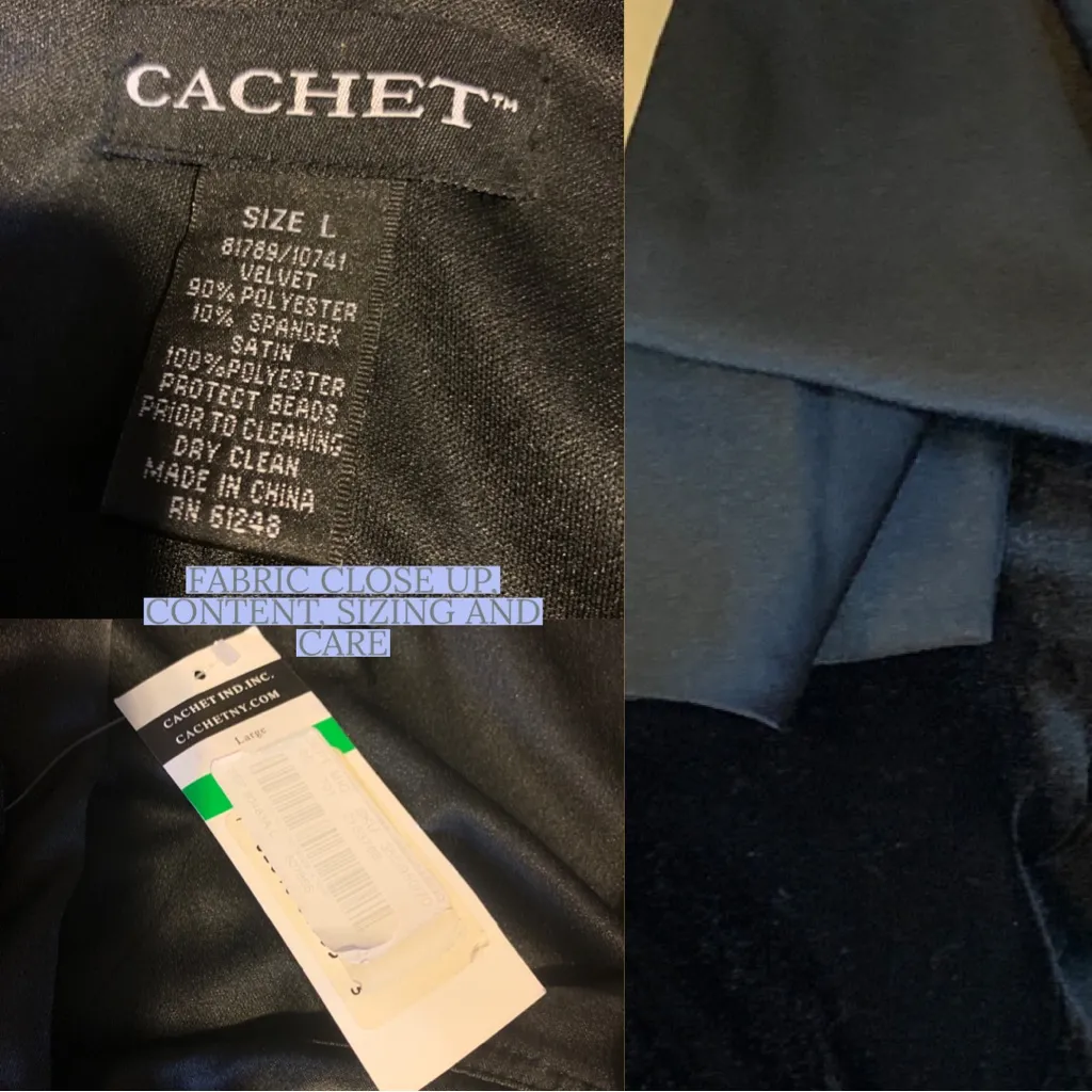 CACHET BLACK VELOUR SPECIAL OCCASION PANT SUIT SET NWT (L) Size L - Image 12