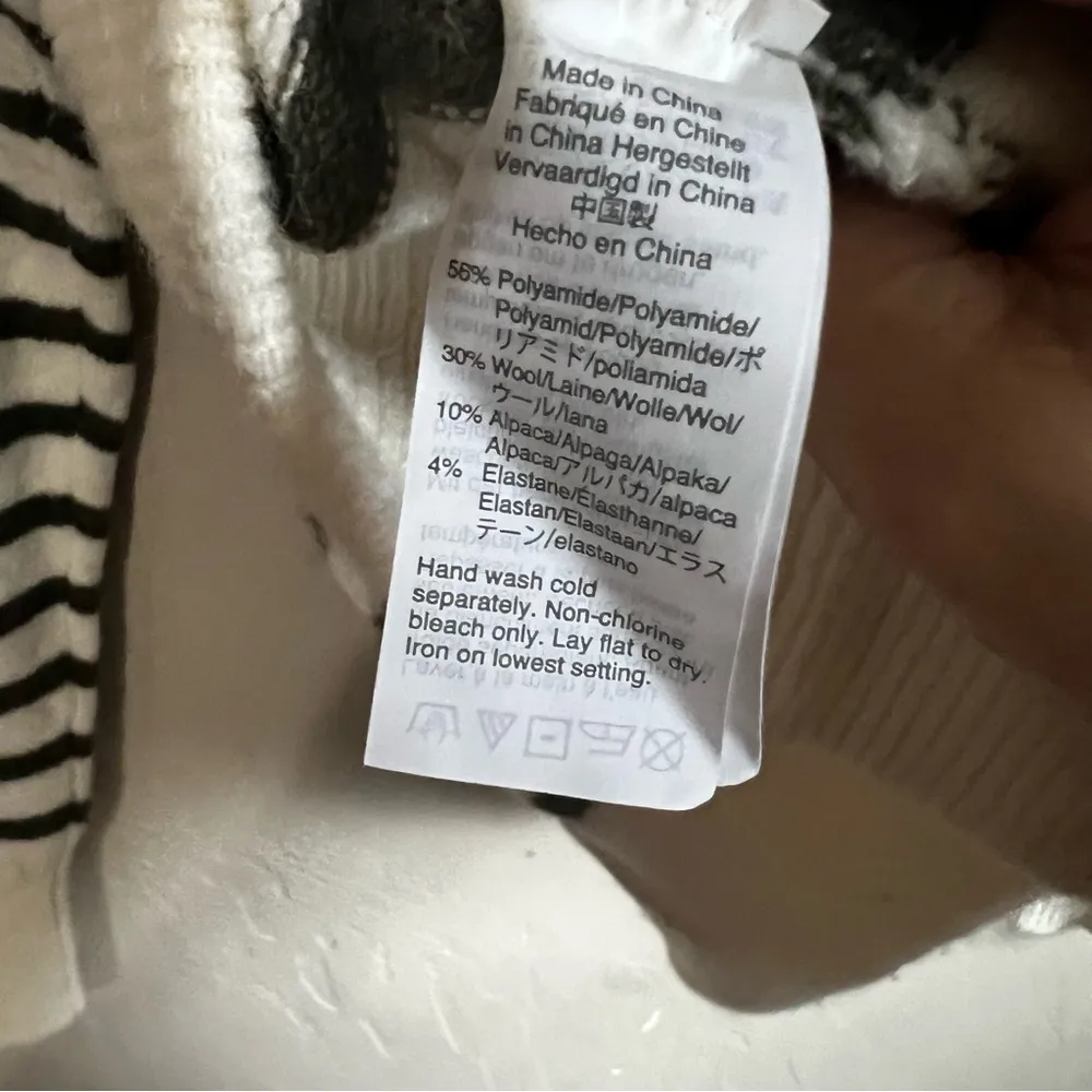 NWT Madewell Elthorne‎ Faux Wrap Green Striped Wool Alpaca Blend Sweater - Image 10