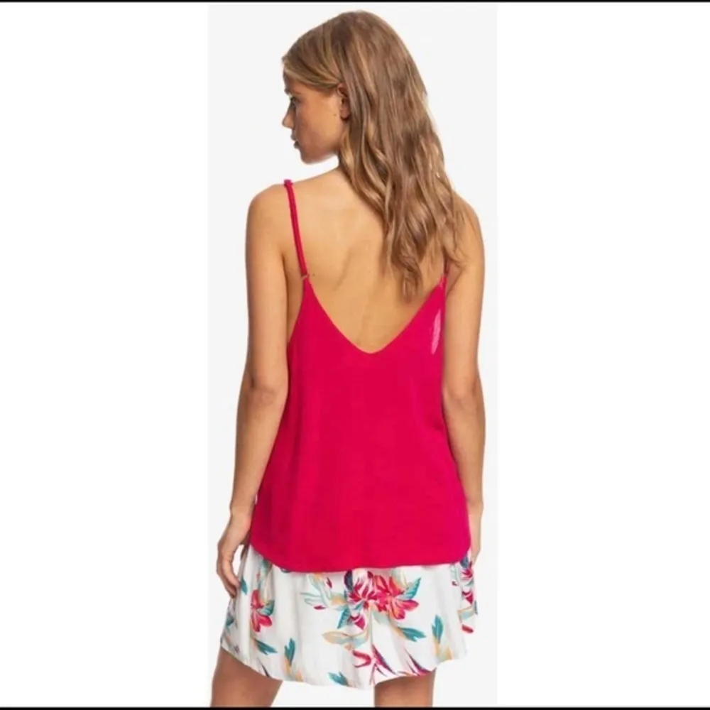 Roxy Shallow End Mini Skirt White Red Floral XS - Image 2