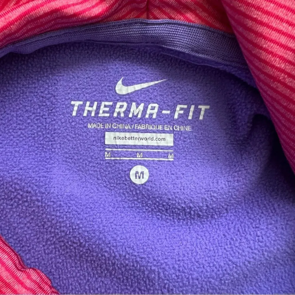 Nike Therma-Fit Sweatshirt Hoodie Pullover Purple Pink Size Medium - Image 10