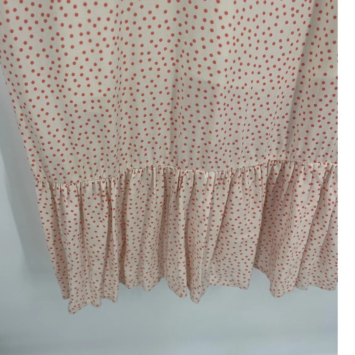 Sadie & Sage Polka Dot Milkmaid Maxi Dress Sz S Boho Cottagecore Ruffle Prairie Orange - Image 4