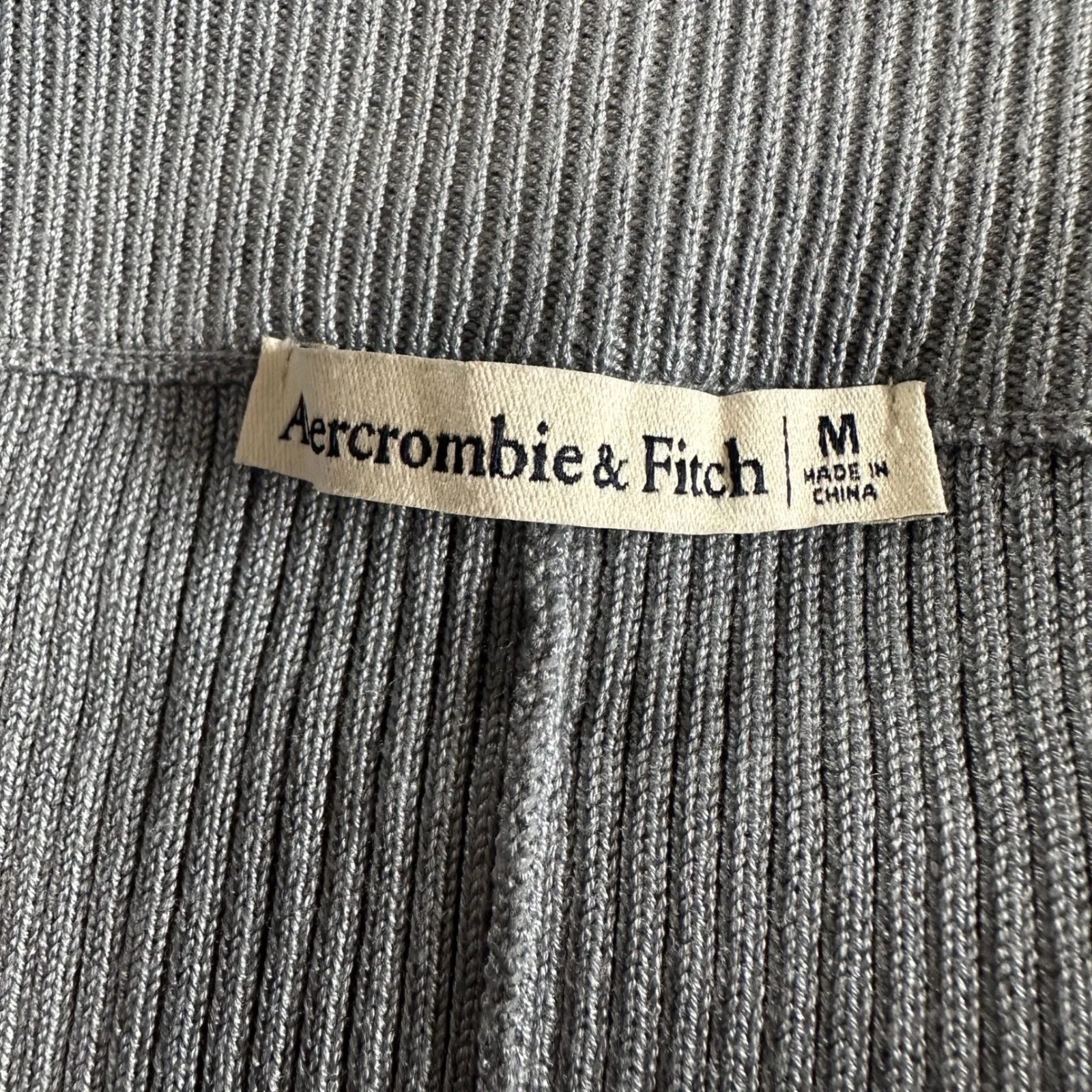 Abercrombie & Fitch Ribbed Kick‎ Flare Leggings High Waist Split Hem Blue Medium - Image 6