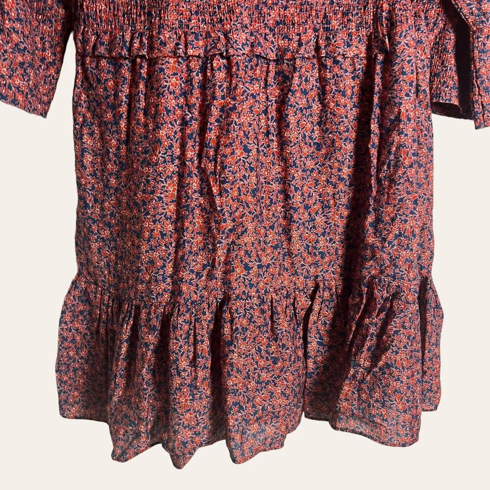 Rebecca Minkoff Chloe Smocked Floral Print Mini Dress Size S - Image 10