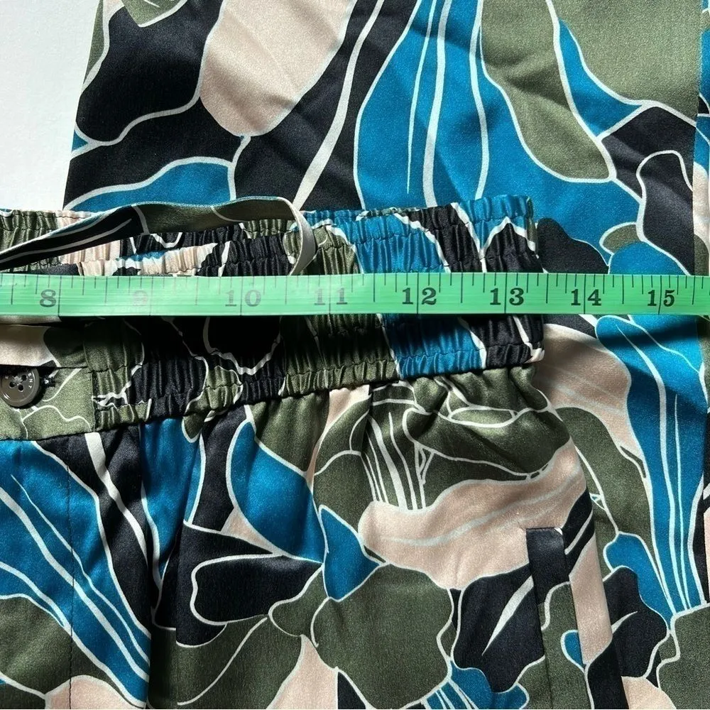 Equipment Suzette Floral Print Drawstring Silk Pants In ECLIPSEMULTI Size 4 NWOT - Image 5