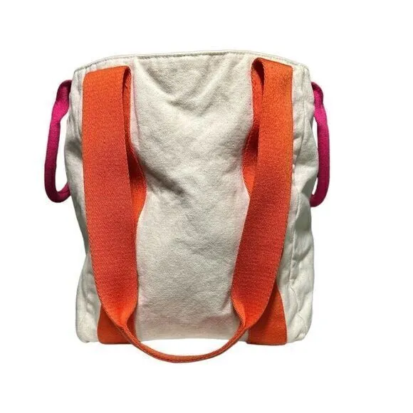 Victoria's Secret Bombshell Summer‎ Coral Orange Pink Beach Canvas Tote Bag - Image 4