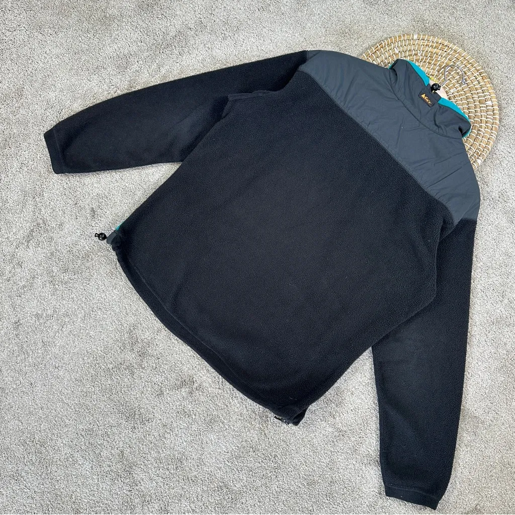 REI Women’s Vintage Made in USA Fleece Jacket 1/2 Zip Pullover Retro Size L Black Size L - Image 5