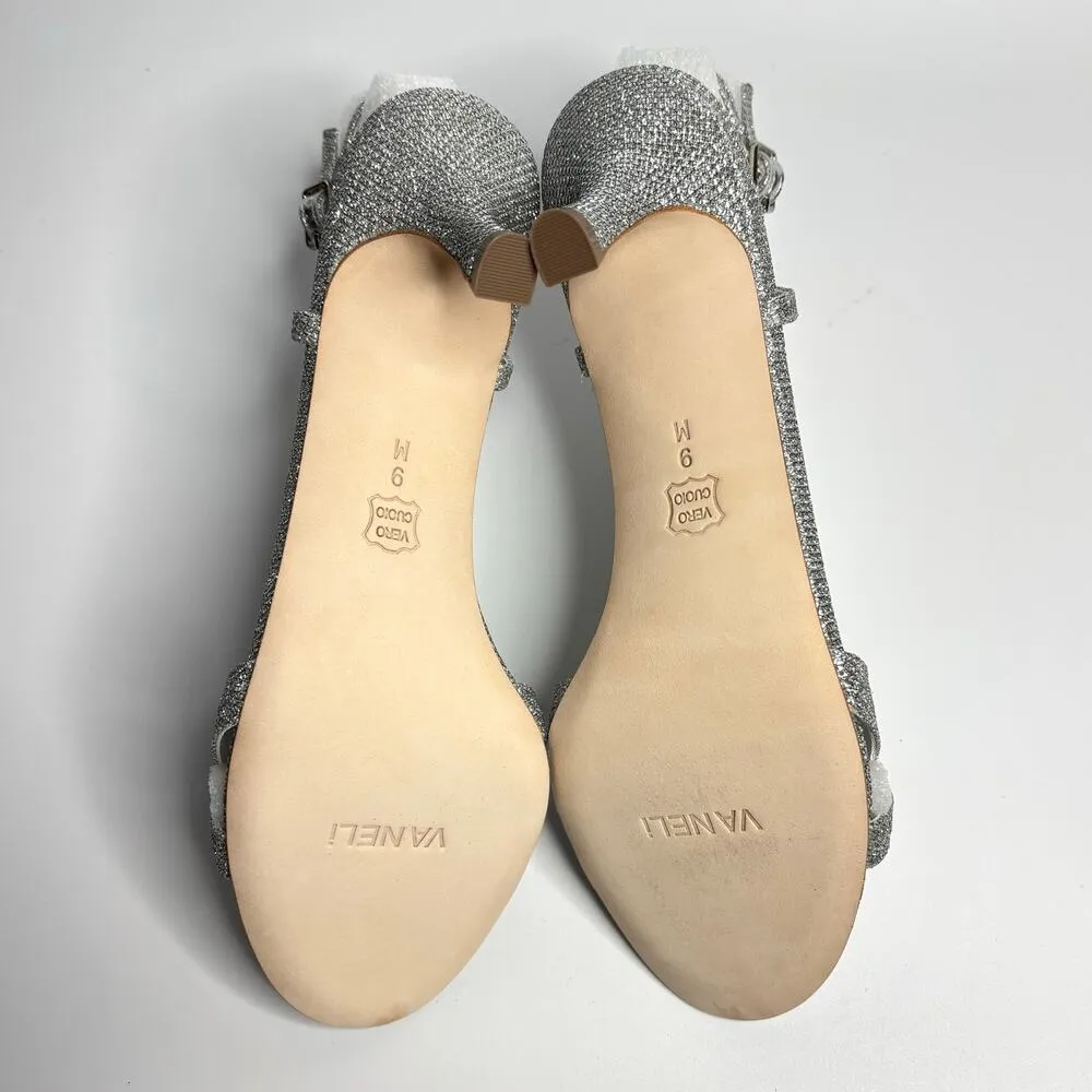 VANELi Maxine Heeled Sandals in Silver Metallic Glitter Size 9 - Image 9