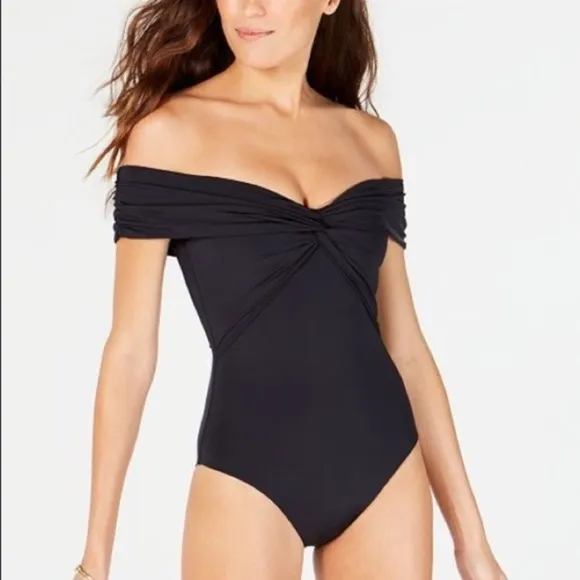 Trina Turk Twist One Piece Swimsuit Off Shoulder - Image 2
