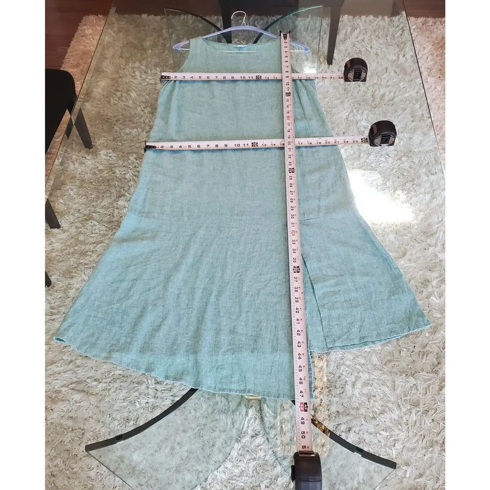 Pure Jill Women's Blue Solid Asymmetrical Neck Sleeveless Long Maxi Dress Medium - Image 10