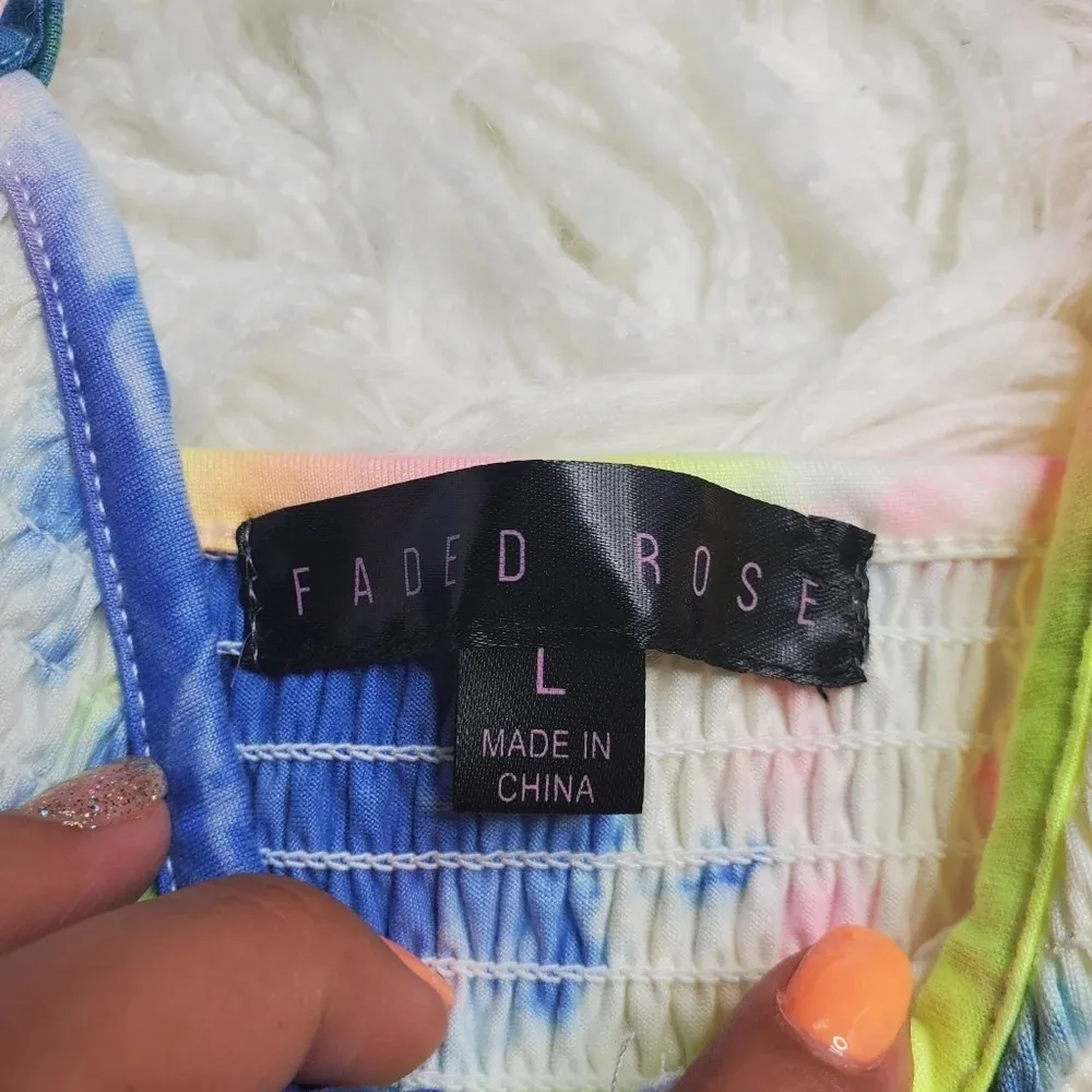 Faded Rose Tie Dye Top Pink Size L - Image 3