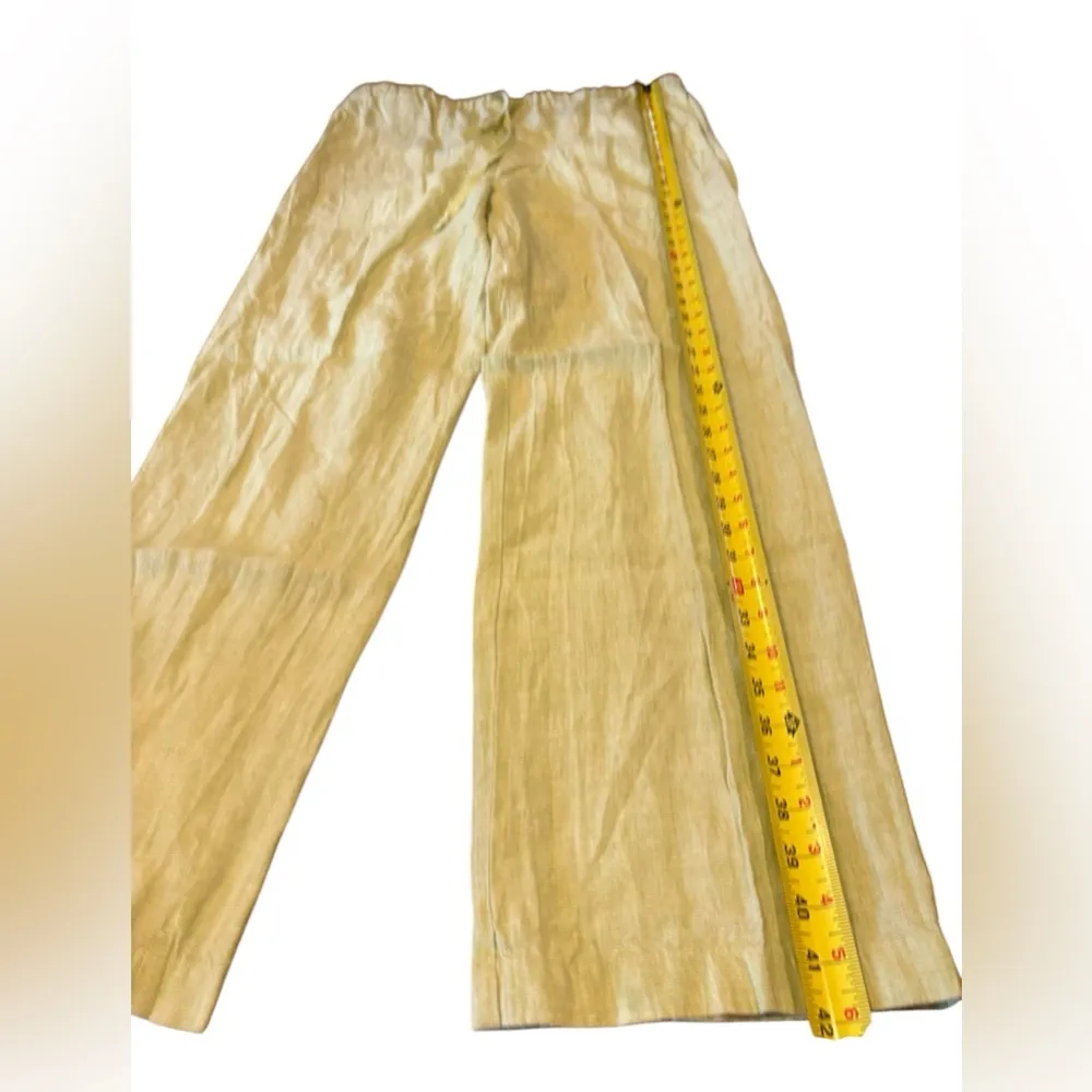 Kate Hill Linen Pants Pull On Style Drawstring Womens Size Medium Mint Green - Image 8