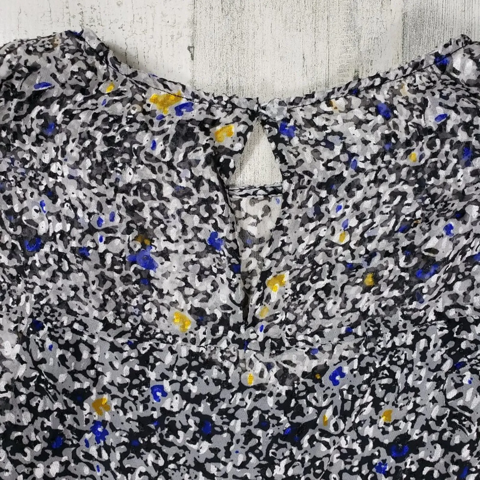 NWT Reiss Charlotte Black & White Burnout Ditsy Print Mini Dress Women's Size 2 - Image 8