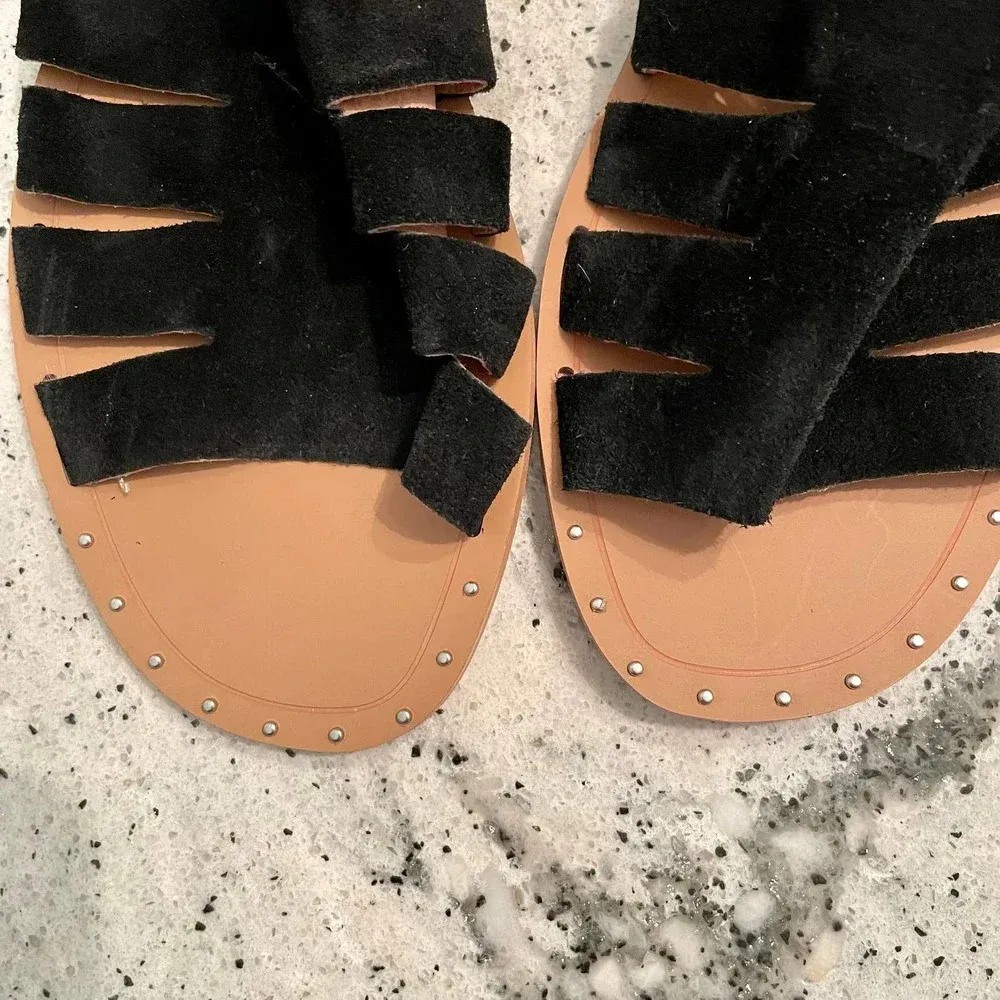 Halogen Jannie Flat Sandals Black Suede Size 7.5 NEW - Image 3