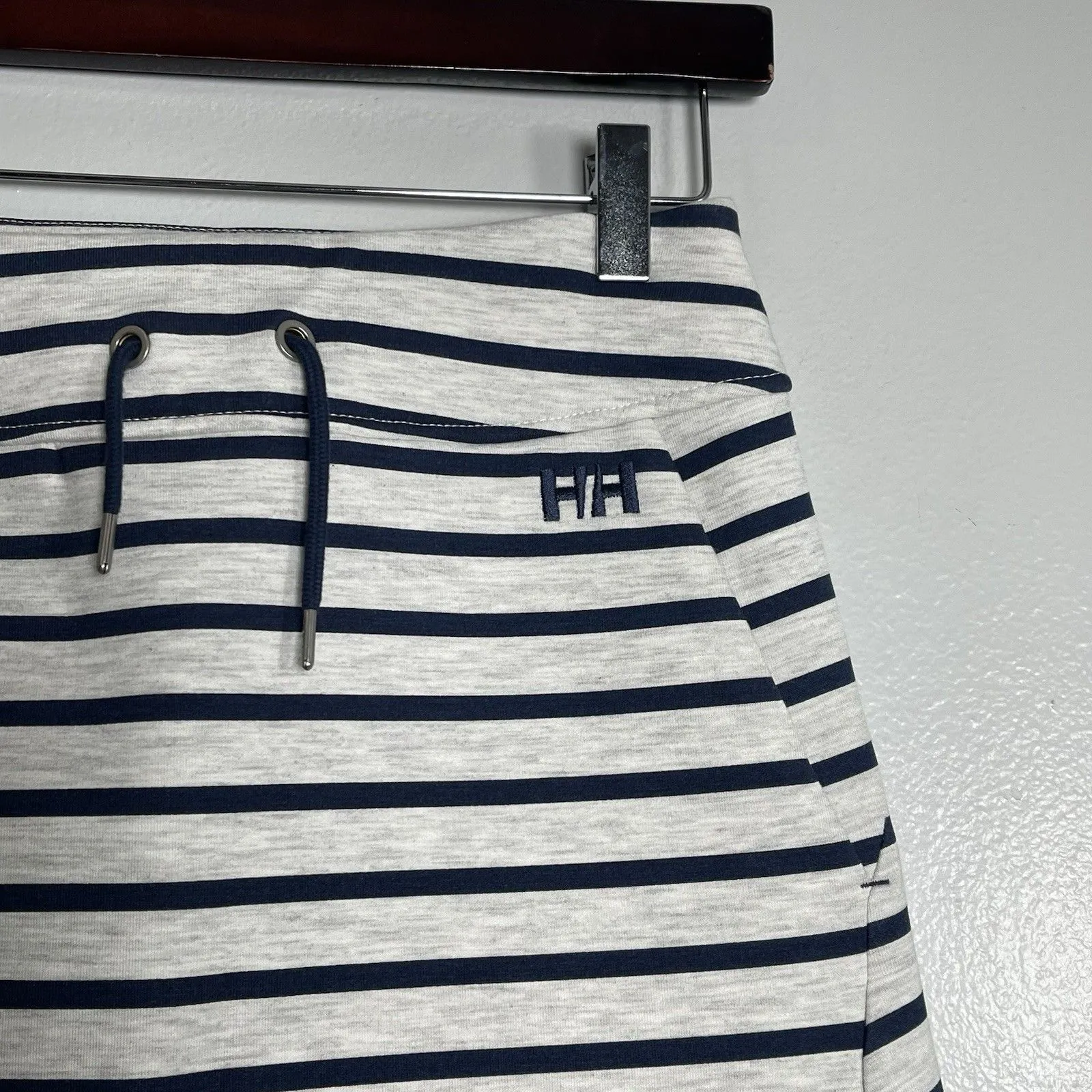 HELLY HANSEN Naiad Blie Striped Mini Skirt XS Gray Navy Blue Active Nautical - Image 3