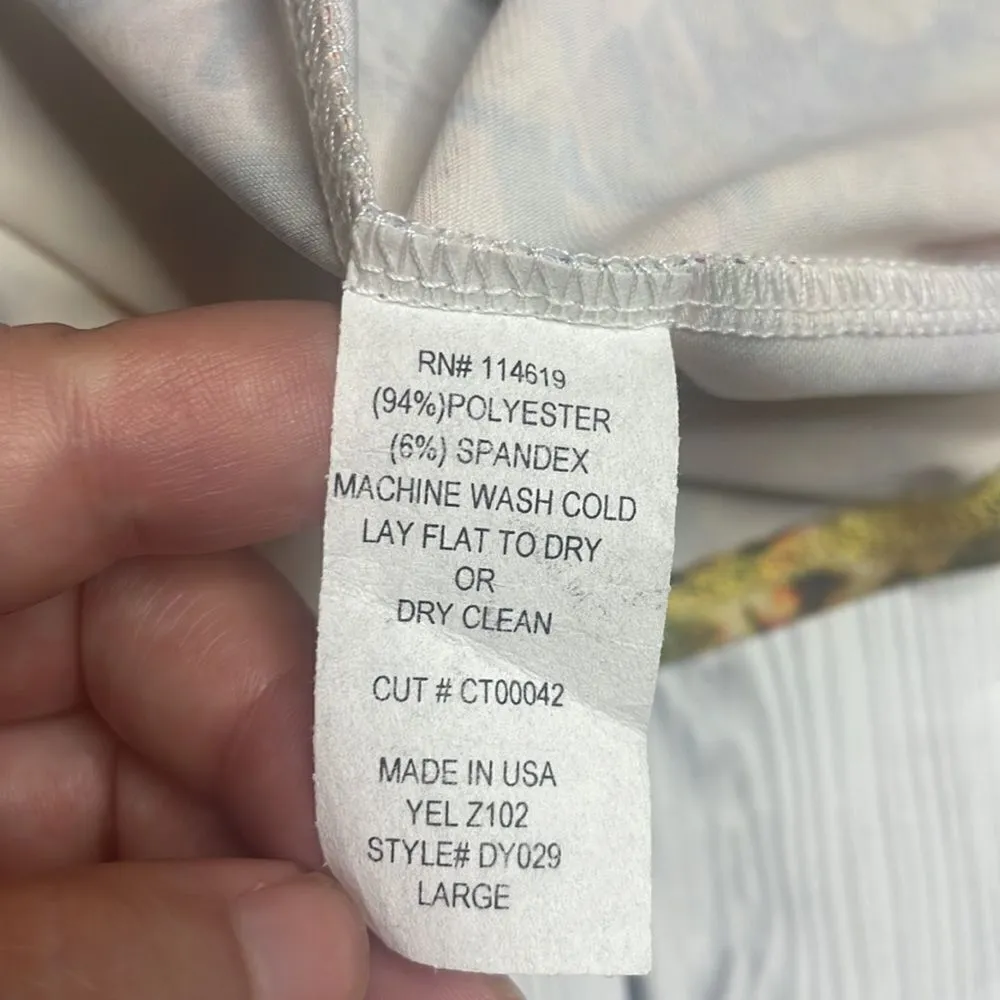 Y2K Sienna Rose By Mushka Faux wrap Dress yellow snake print size large - Image 4