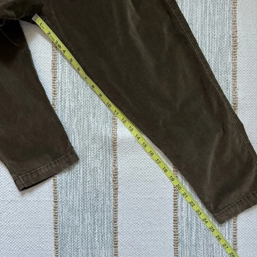 Free People Margate Dried Rosemary Green Corduroy Slouchy High Rise Pants XS - Image 7