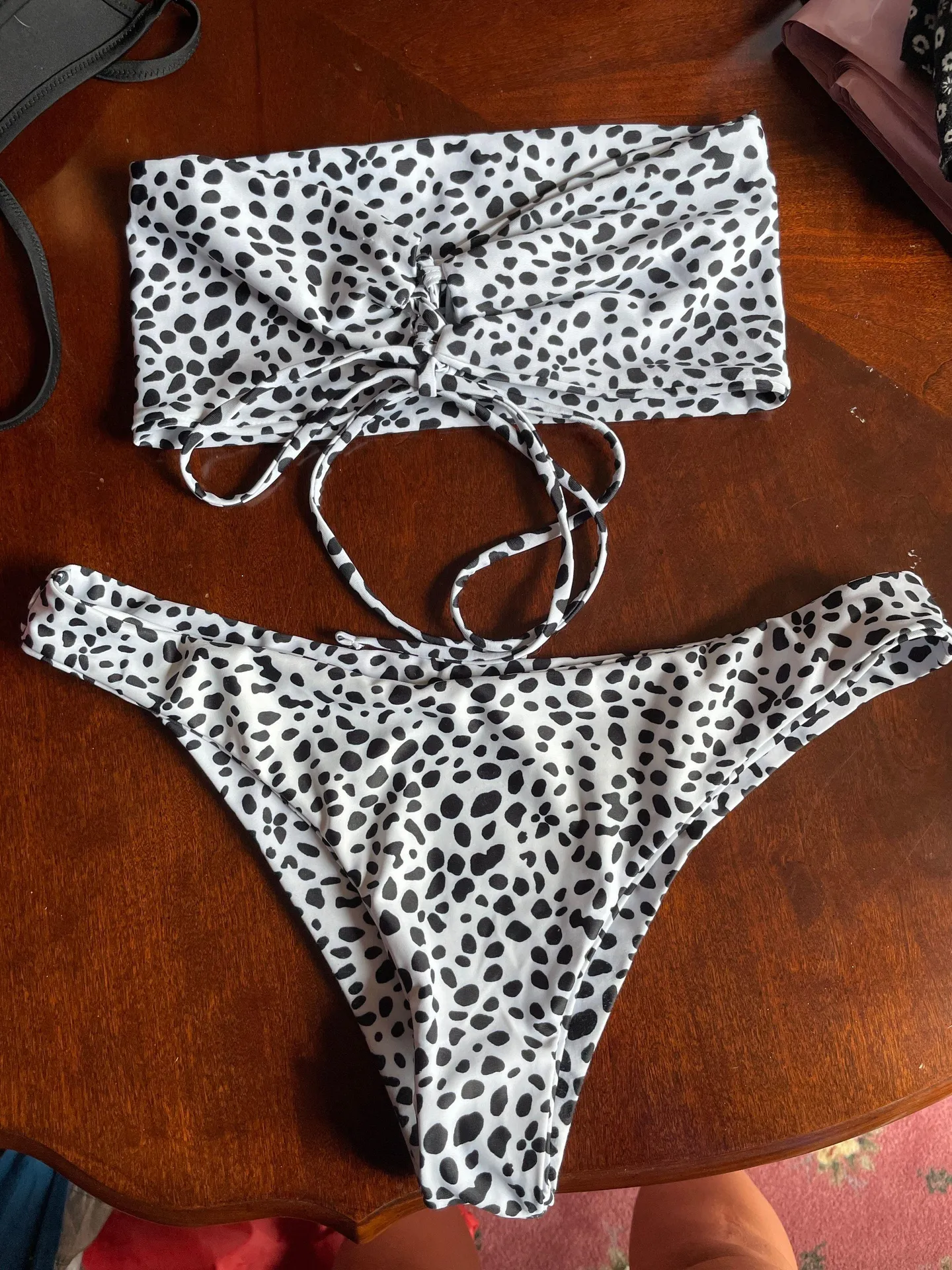 Dalmatian Print Bikini Bottoms Black Size M - Image 3
