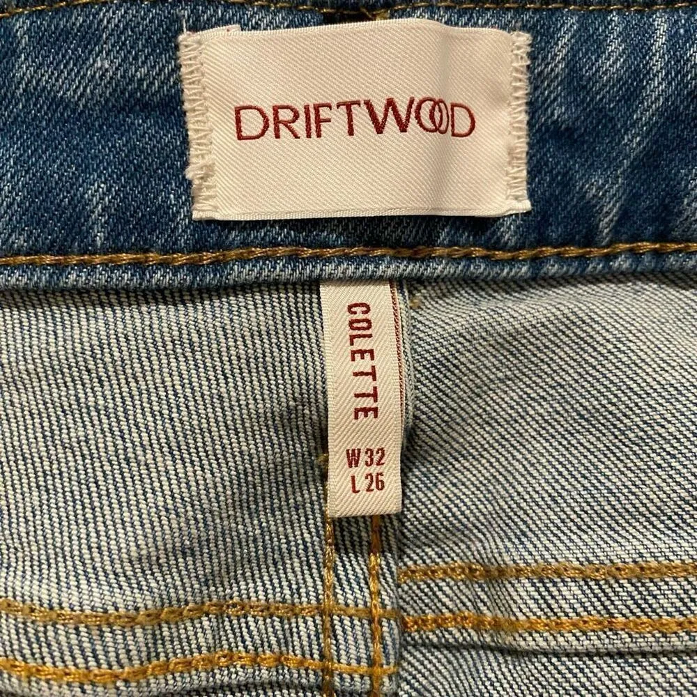 Driftwood Colette Embroidered Crop Straight Jean in Prairie Size 32 - Image 7