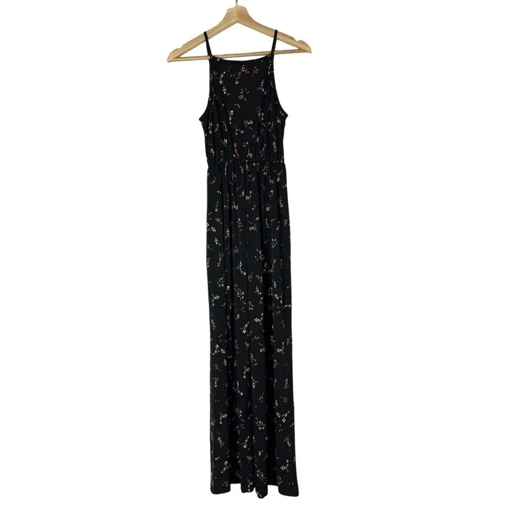 Boutique Kaileigh Black Floral Wide Leg Jumpsuit XS - Image 3