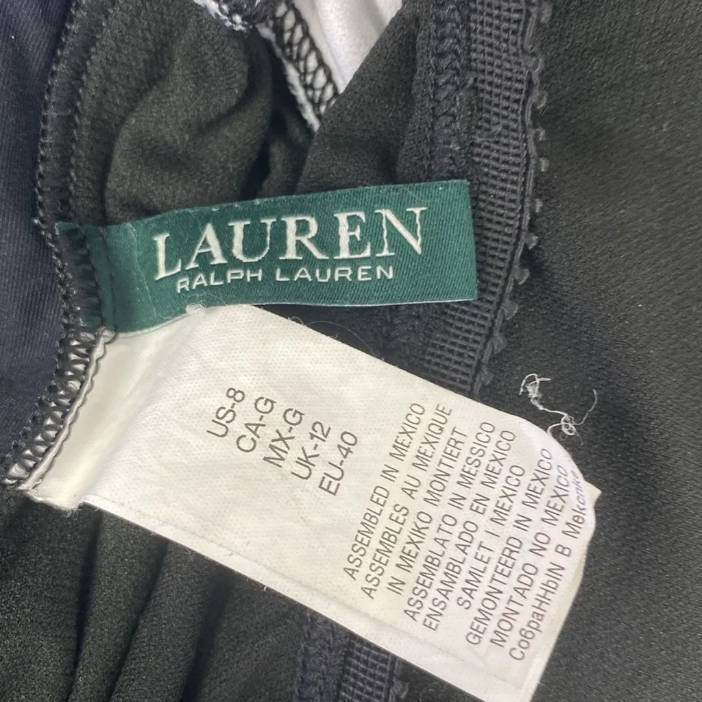 Ralph Lauren Black & White Netted Sheer Cutout 1 Piece Swim Bathing Suit 8 - Image 4