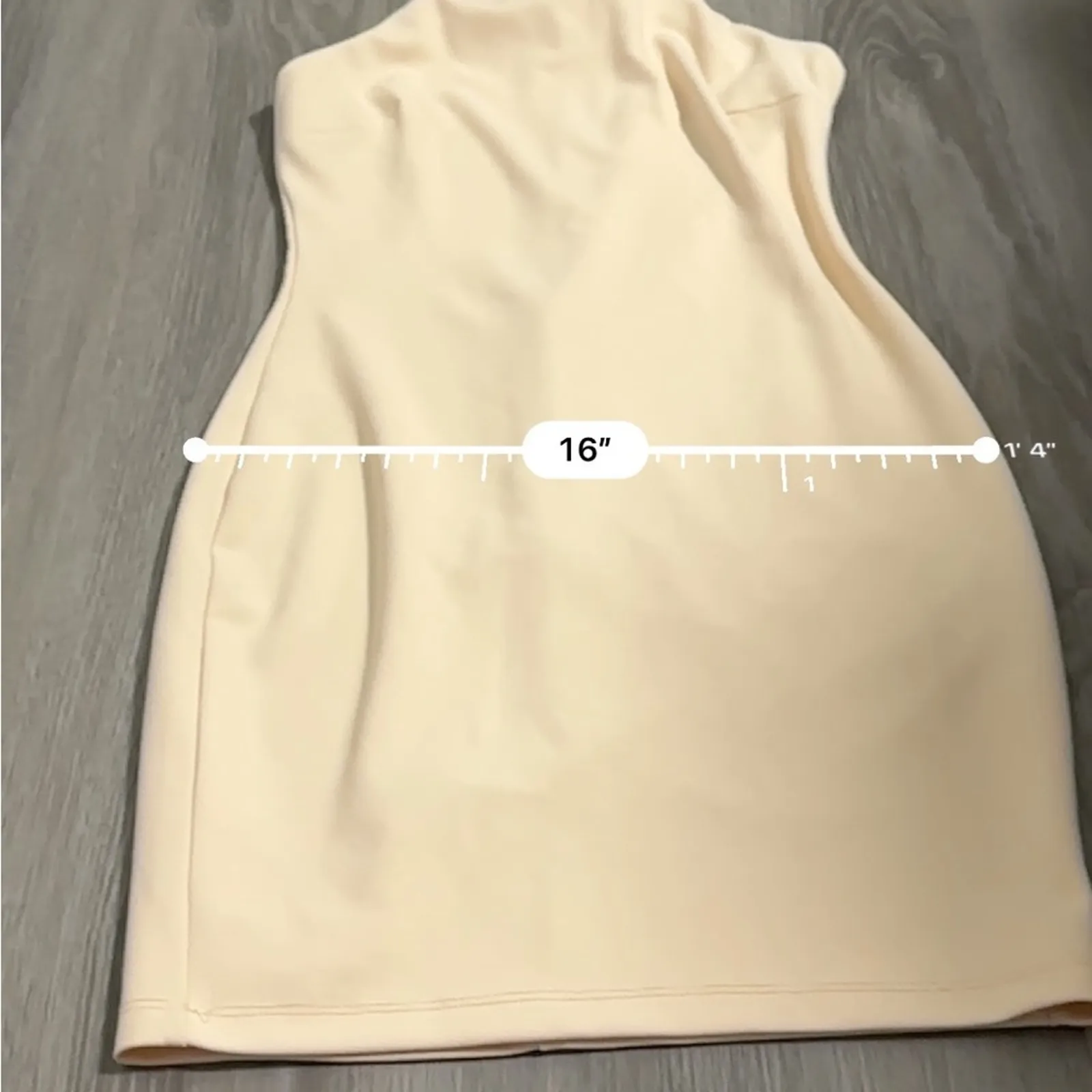 Lulus Beige Cream Sleeveless Embellished Jeweled Mock Neck Mini Dress Size M‎ - Image 8