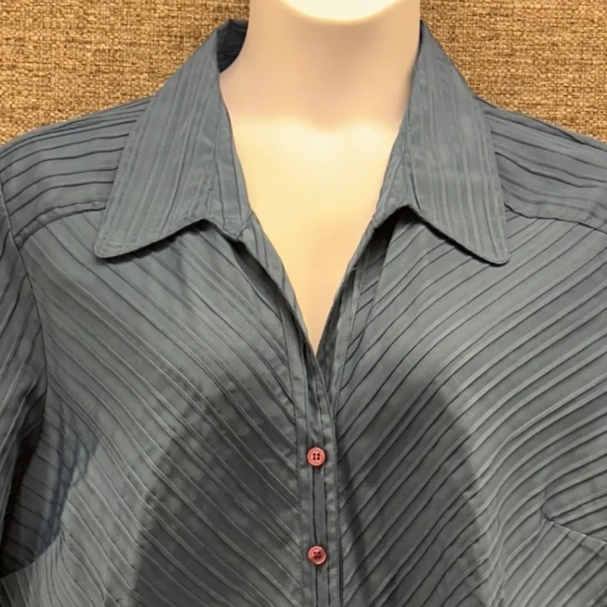Studio‎ 1940 Button Up Shirt Teal 22 - Image 3