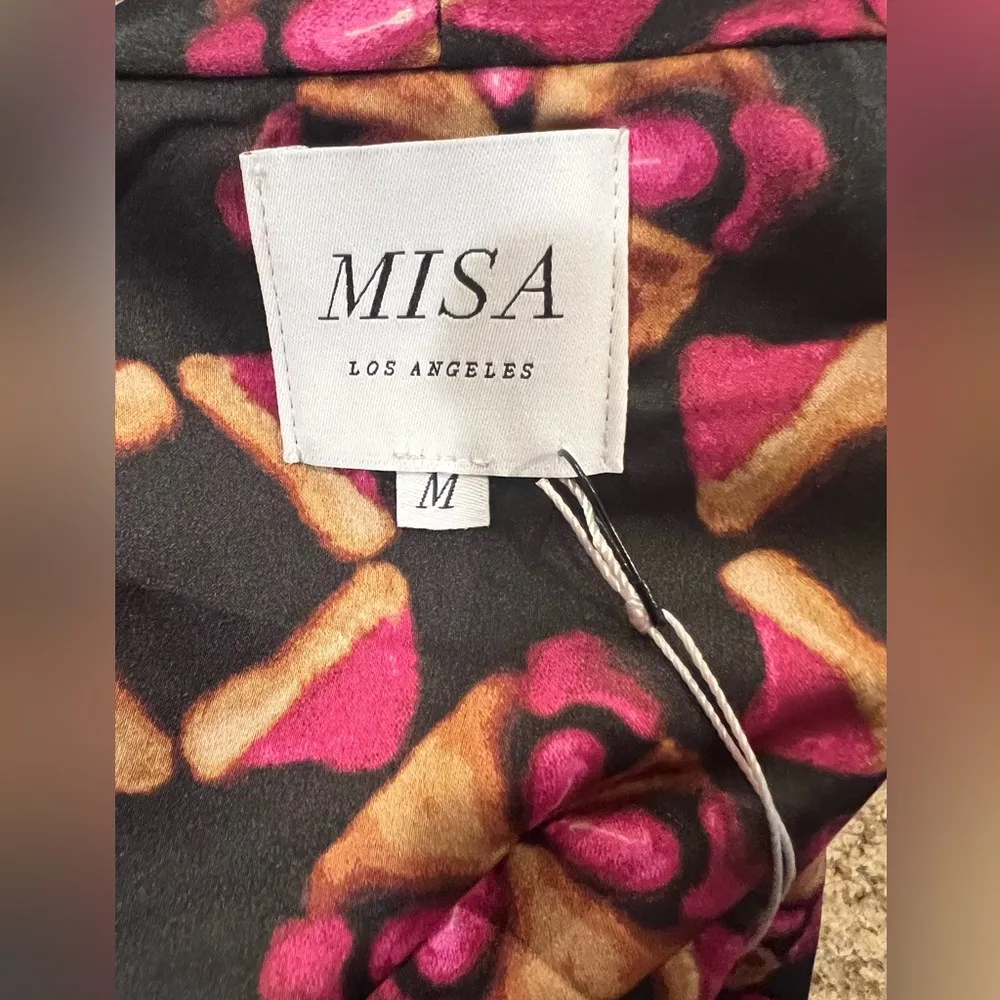 MISA Los Angeles Wrap Robe in Prism Satin Size Medium belted NWT - Image 10