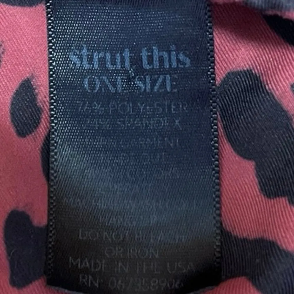 Strut-This Piper Red Black Cheetah Leopard Animal Print Sports Bra Tank Top OS - Image 4