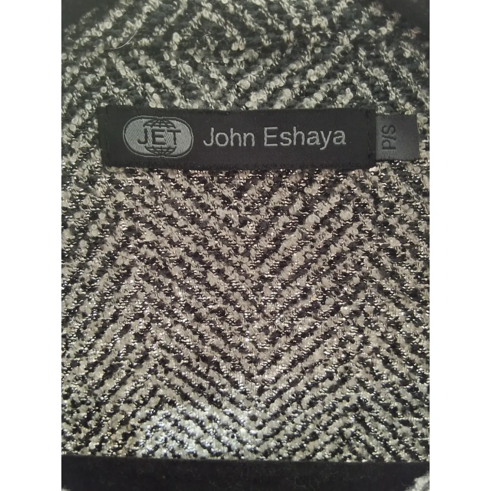 John Eshaya JET Black Tweed And 100% Leather Jacket - Image 11