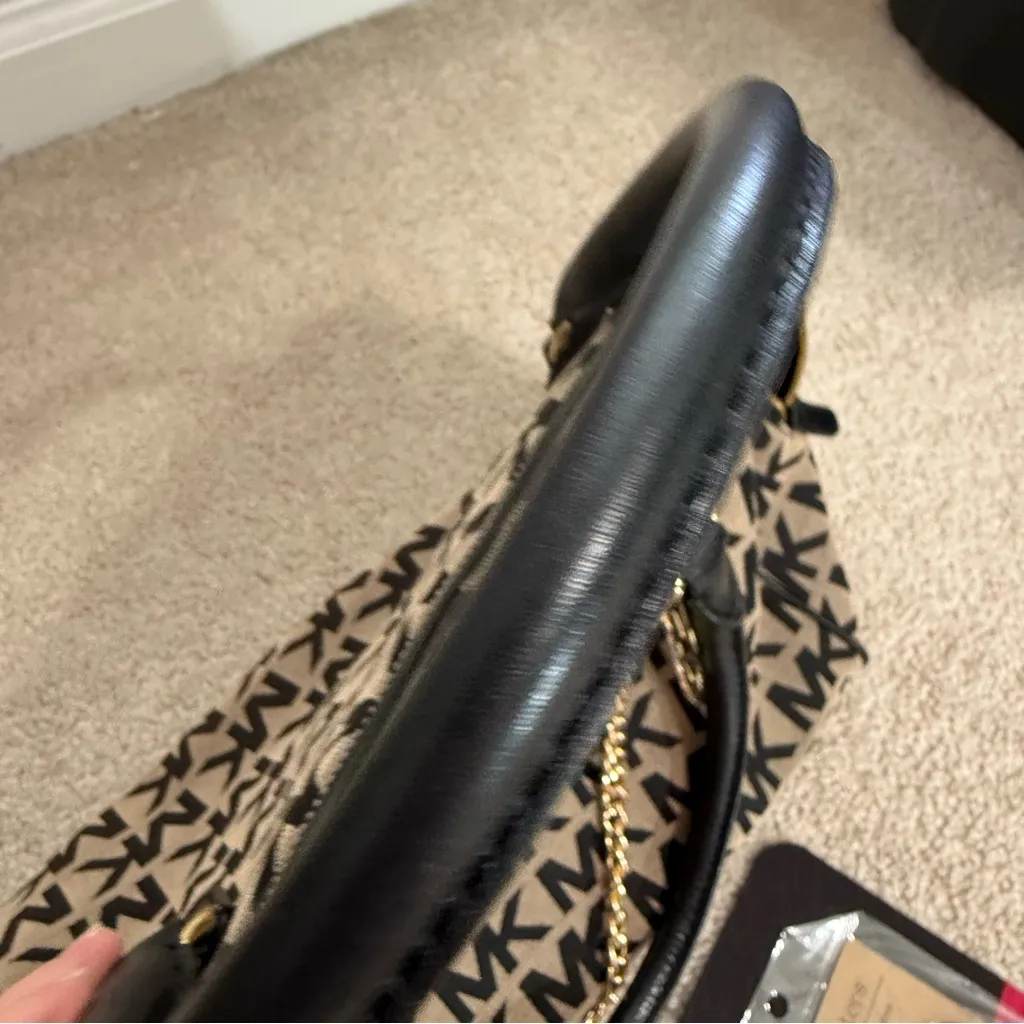 Michael Kors Veronica Monogram Canvas & Leather Dome Satchel - Image 4