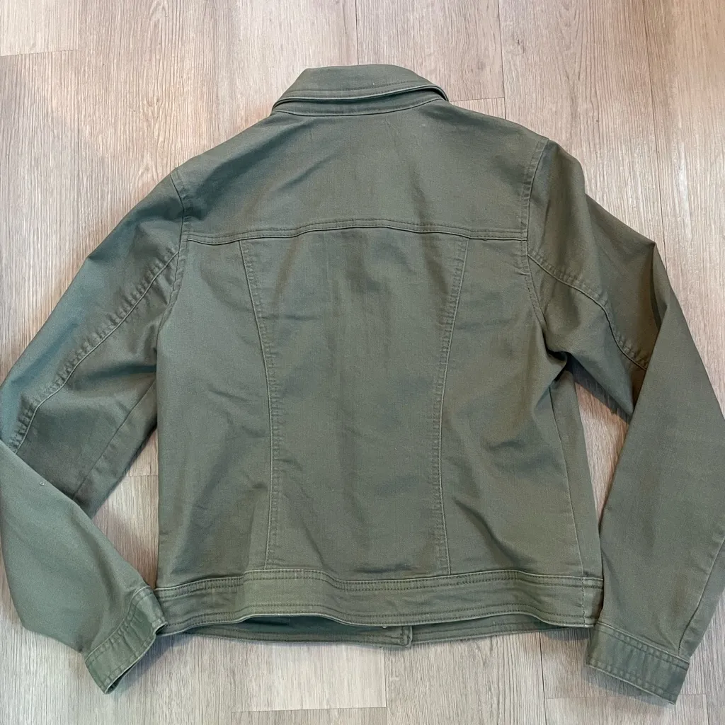Westport Olive Green Denim Jacket | Size Small - Image 7