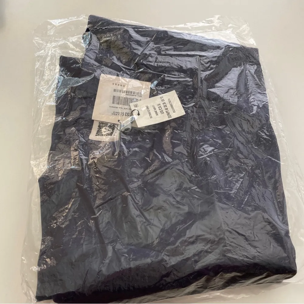 New! ANNE KLEIN Womens Navy Bow Front Short Sleeve Above The Knee Shift Dress 6 - Image 3