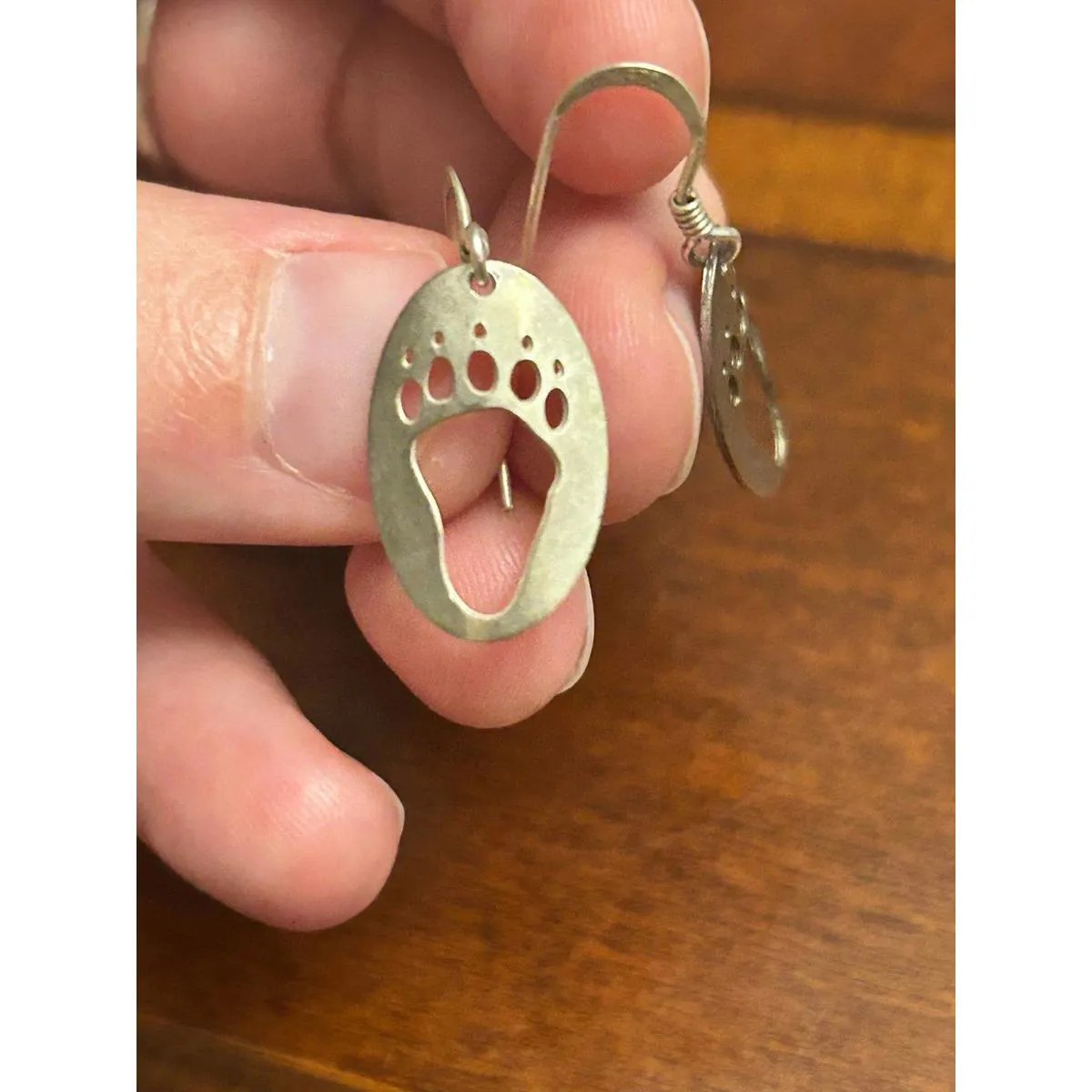 925 sterling silver earrings bear paw m95 1.63g - Image 5