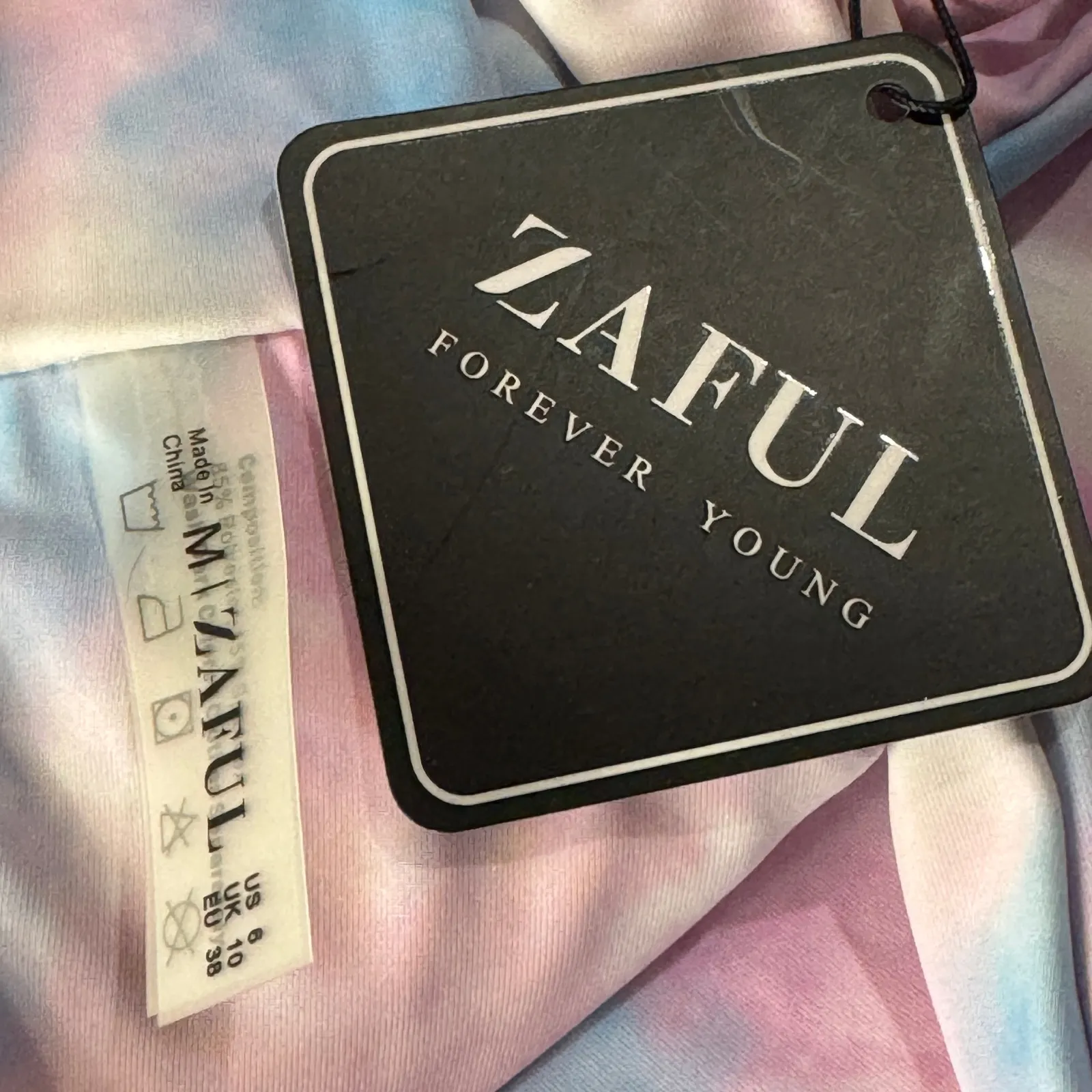 Zaful SZ 6 Bandeau Bikini Swim Top Tie-Dye Padded Cups Adjustable Straps Knotted - Image 7