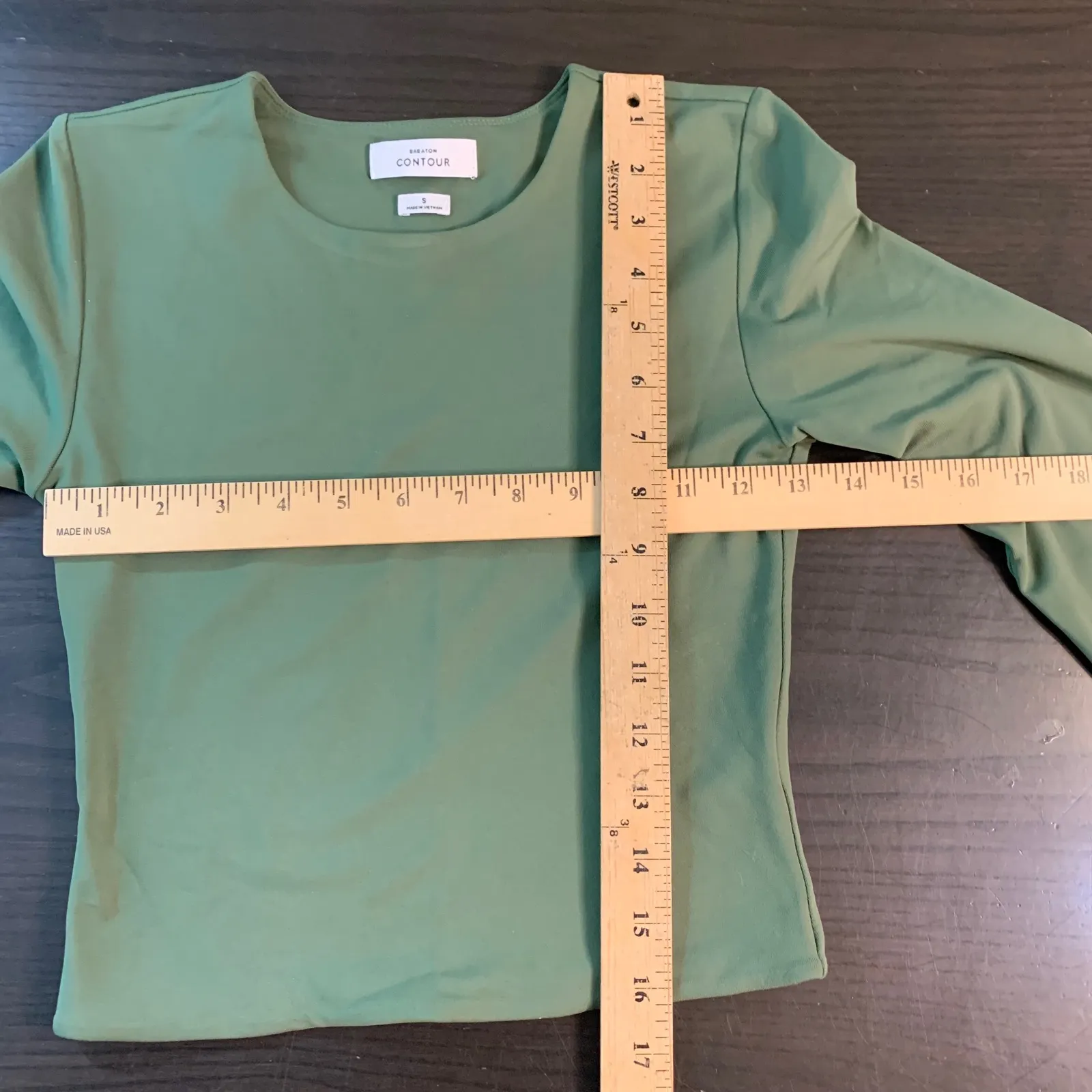 BABATON CONTOUR Green Long Sleeve Cropped Top Womens Size Small Elevated Basics - Image 6