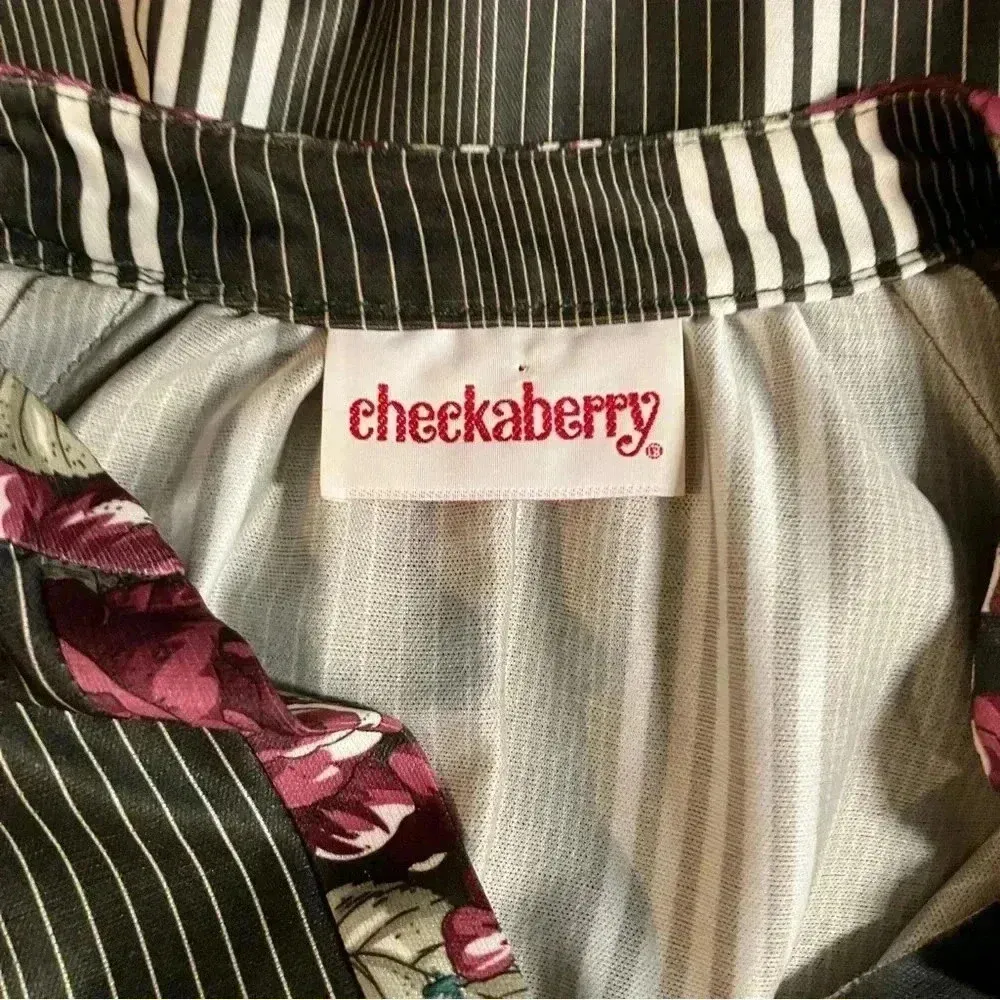 Vintage 70s Bohemian Checkaberry Grey Green Floral Long Sleeve Maxi Dress. Sz L Gray Size L - Image 11