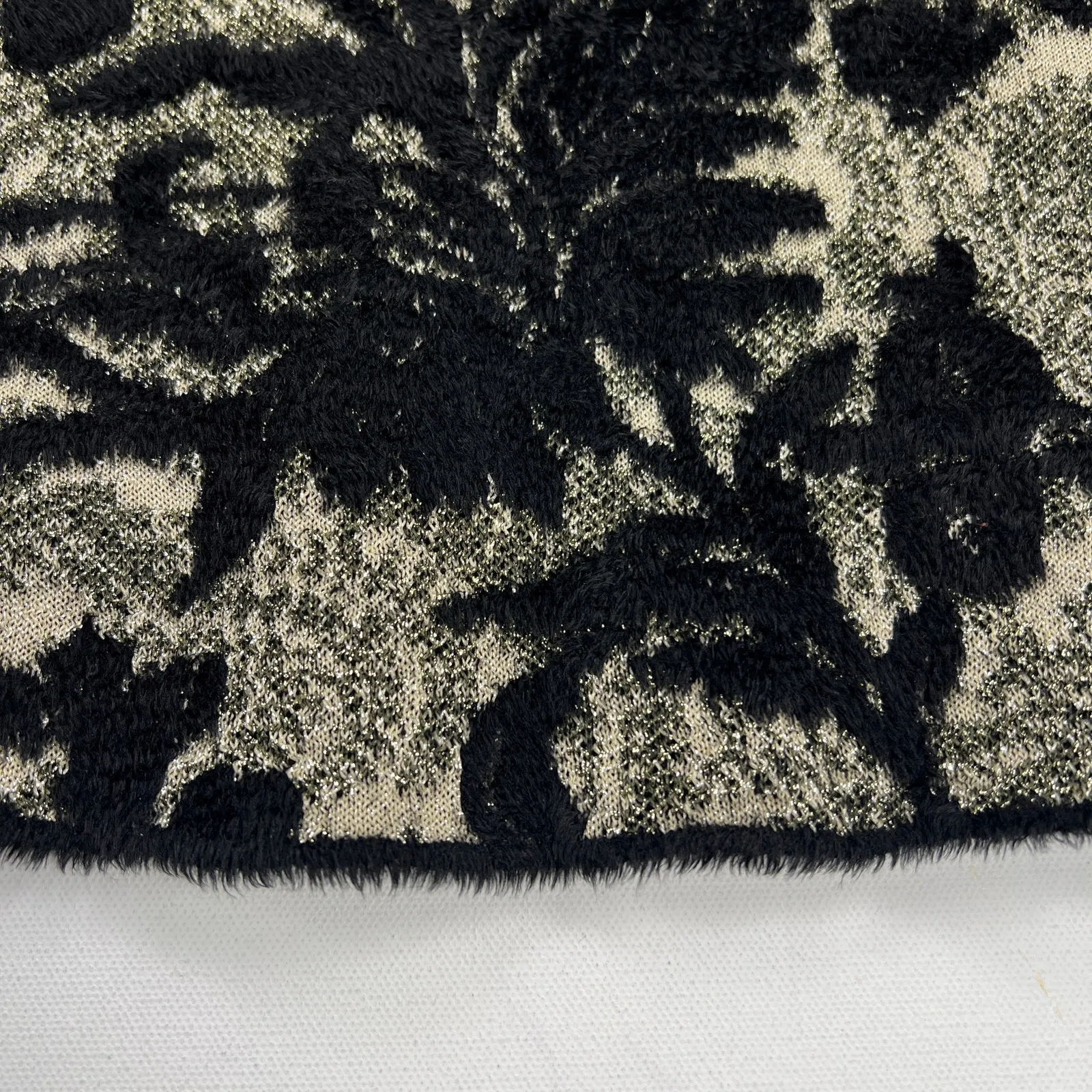 Tory Burch Cloque’ Fit & Flare Sweater Dress Black/Alabaster Metallic Size S - Image 8