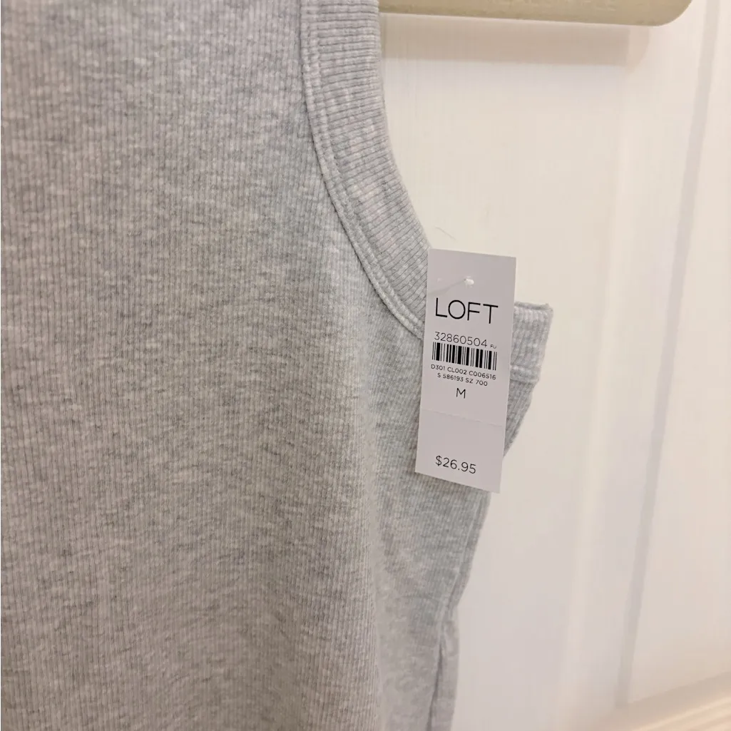 LOFT Ribbed Tank Top in Heather Grey - Image 5