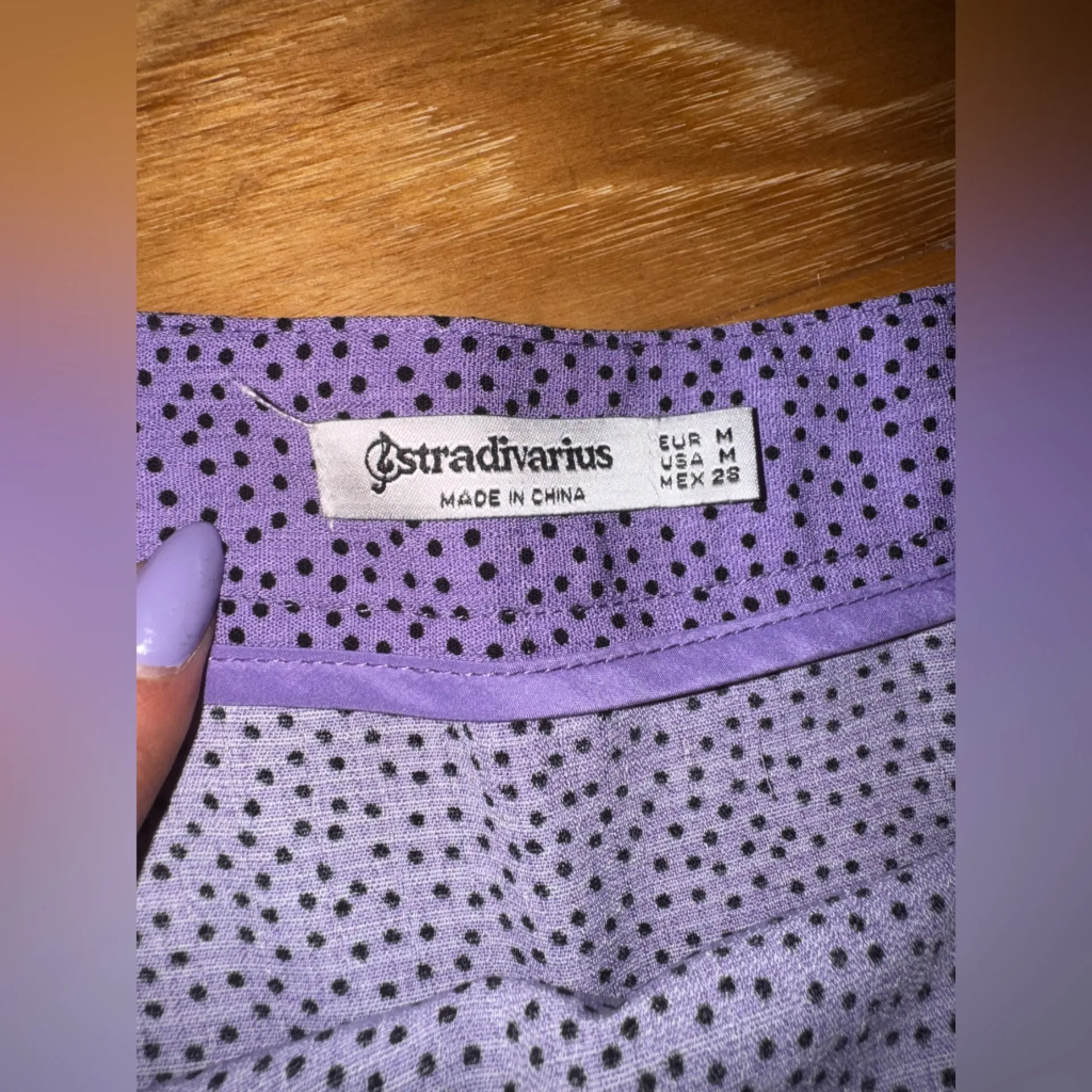 Stradivarius Purple Polka Dot Women's Skirt pants - Image 3