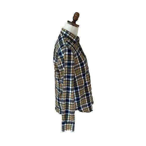 Umi‎ 908 45 RPM Indigo Blue Muted Check Plaid Button Down Shirt Japan SZ 1 - Image 2