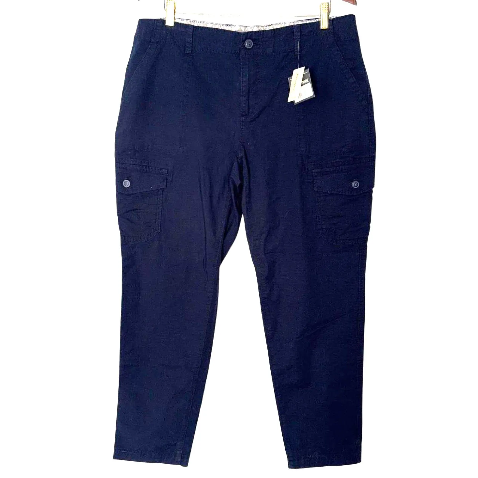 Eddie Bauer NWT Soft Cotton Rip-Stop Cargo Ankle Pants in Navy size 16 - Image 2