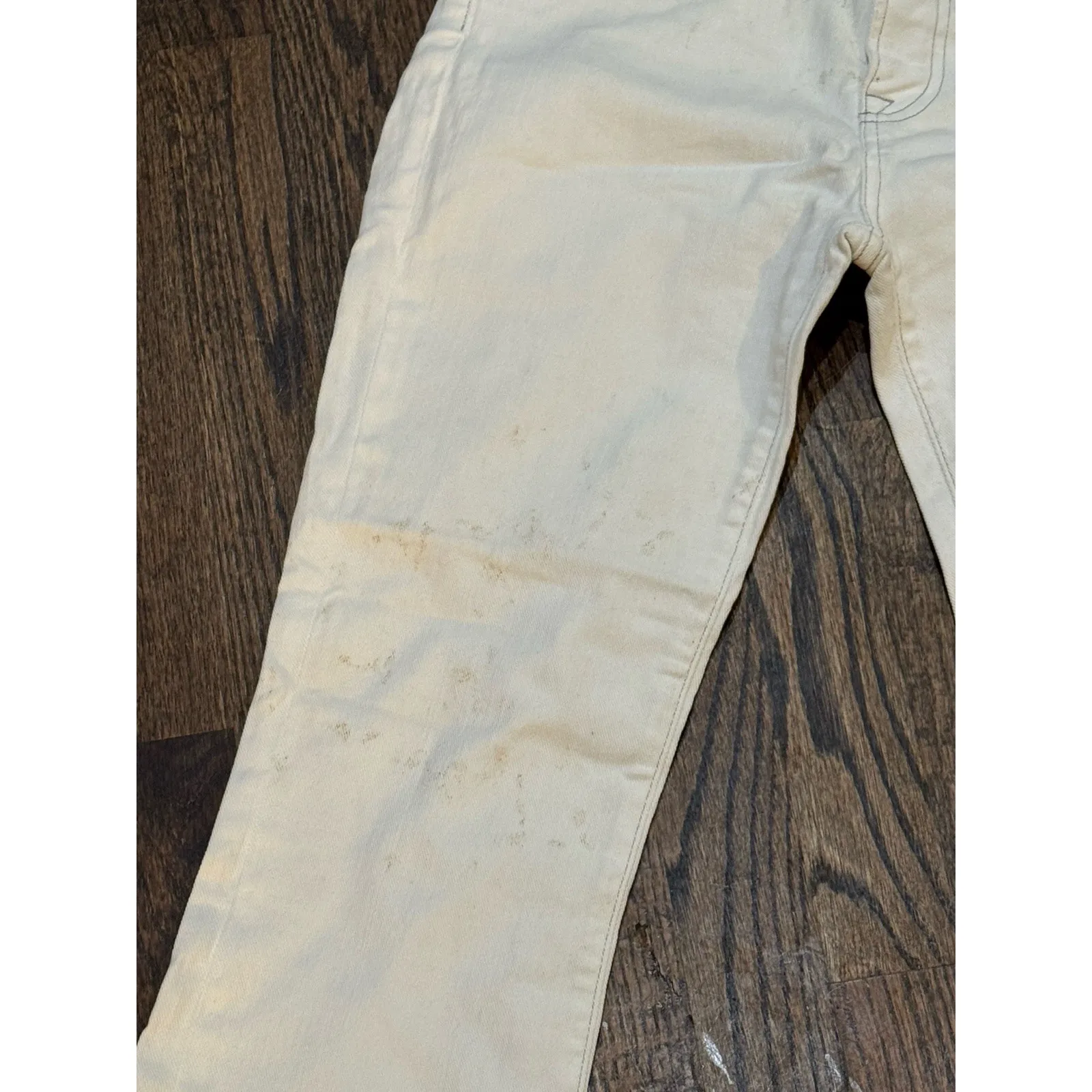 R13 Jeans Kick Fit Bale White Slightly Distressed Details Grunge Dirty Size 28 - Image 4