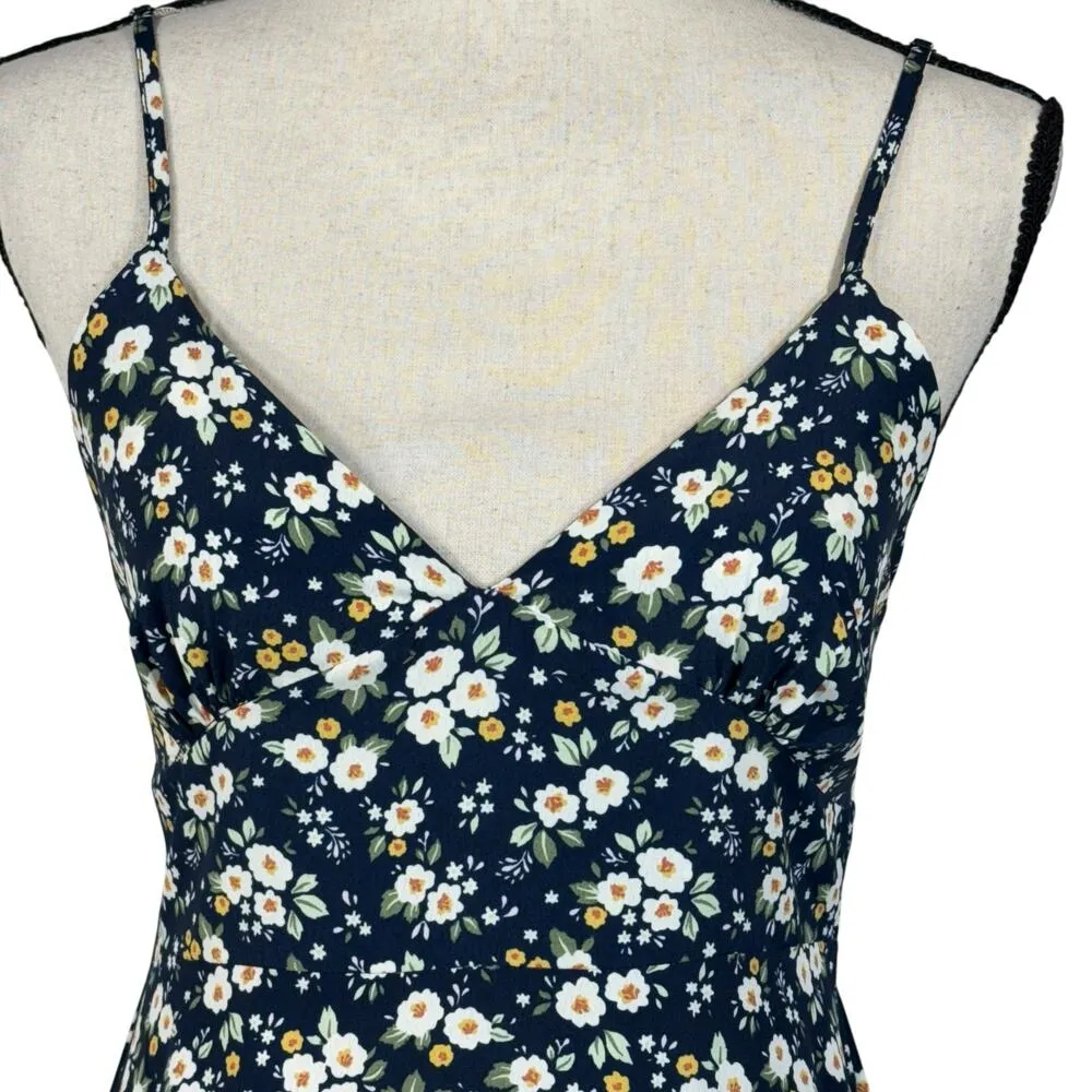 Altar’d State Large Midi Dress Floral V-Neck Tie Back Tiered Adjustable Straps - Image 2