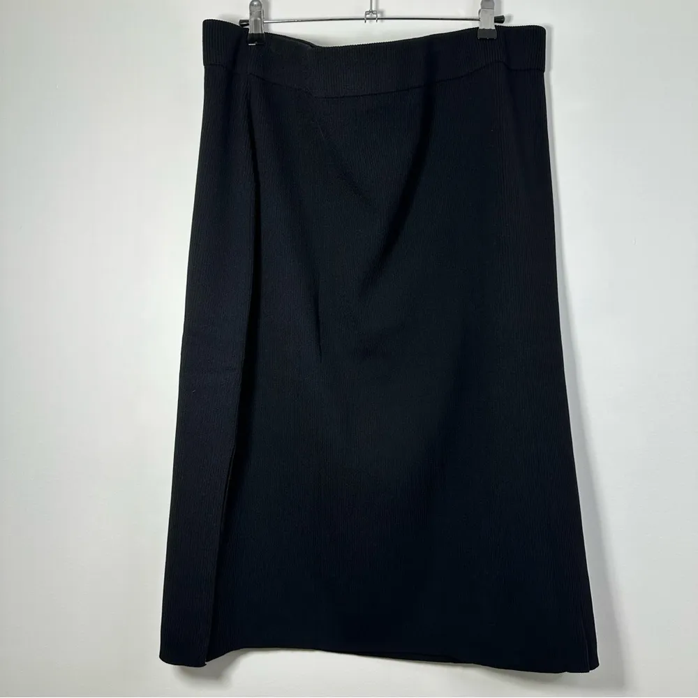 The Drop Women’s Knee Length Side Slit Ribbed Skirt Size 2x Black NEW - Image 2