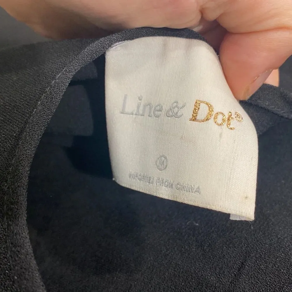 Line and Dot Women's Black Long Tank Caged Maxi Long Side Cut Dress Sz M - Image 5