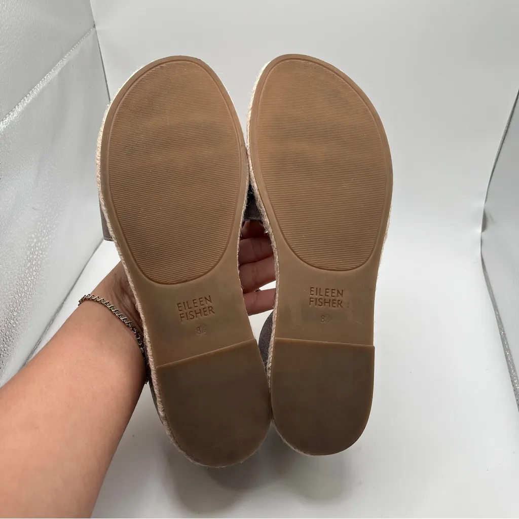 Eileen Fisher Shoes Mews Leather Slip-On Espadrilles Peep Toe Metallic Gold 8.5 - Image 7