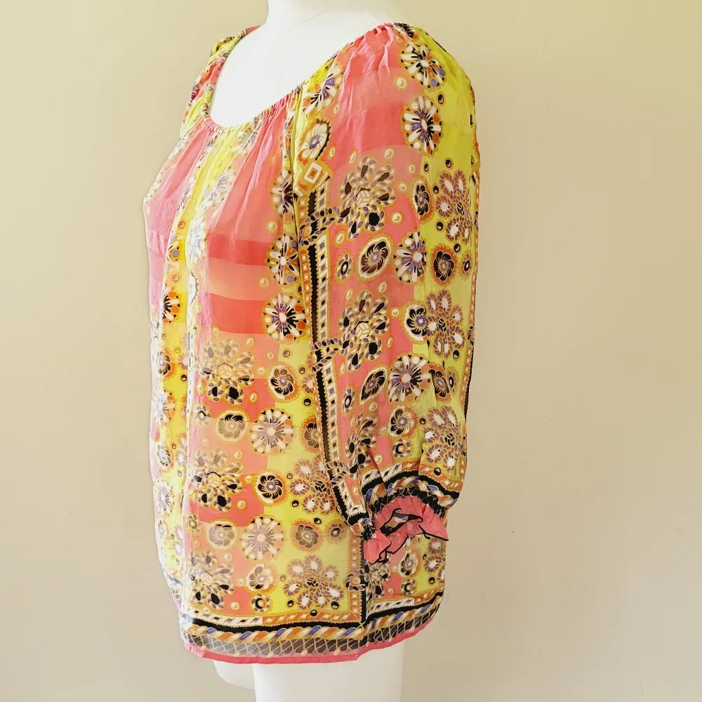 Anthro Fei damask medallion silk blouse size medi - Image 5