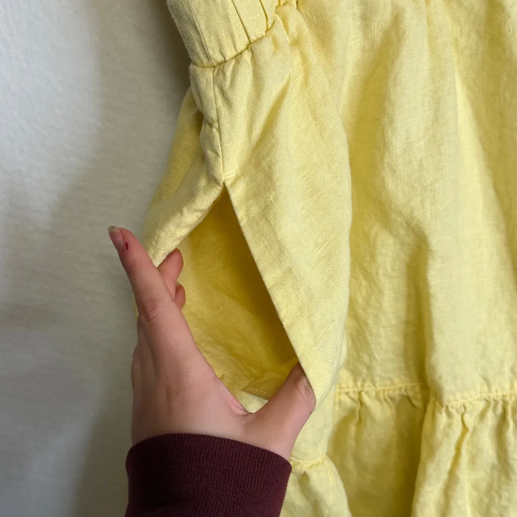 Everlane  Linen Open Back Midi Dress in Yellow - Image 5