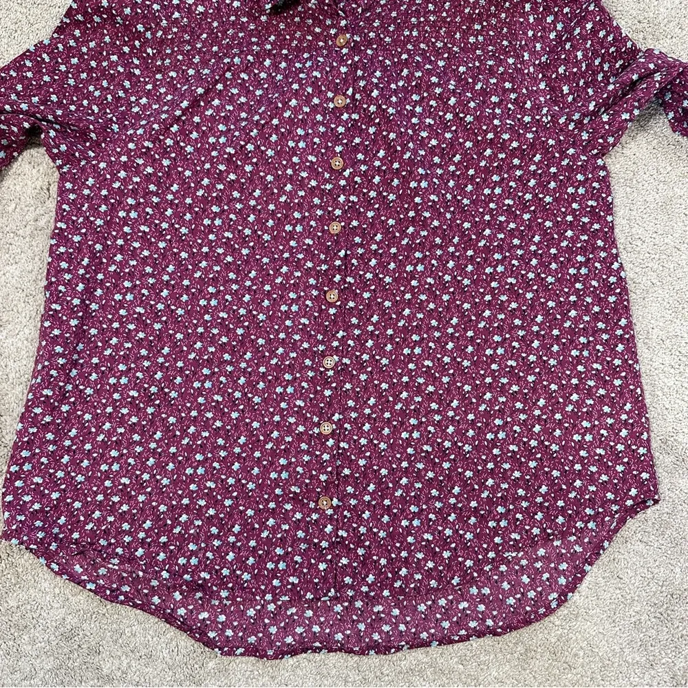 Maeve by Anthropologie Purple Ditzy Floral Calico Cotton Button Down Shirt 10 - Image 5